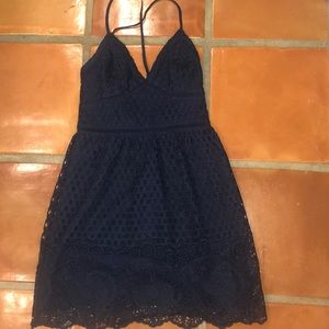 Navy blue lace dress- ABERCROMBIE
